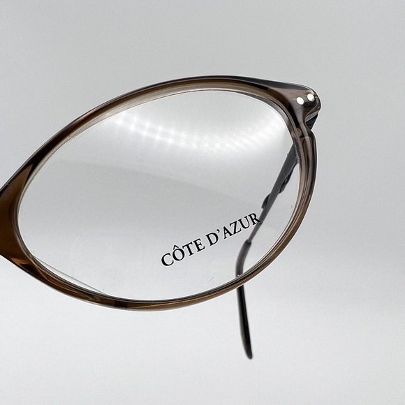 Cote D’Azur Miranda Oval Horn Full Eyeglass Frames Metal Plastic Brown 51-16-135 - Picture 4 of 12